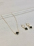 CONJUNTO BRINCO E COLAR 1 TREVO ARGOLINHA CLICK BANHADO - Marieta Semijoias