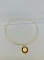 CHOKER ARO PINGENTE CIRCULAR LEÃO RESINADO BANHADO - loja online