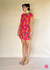 Vestido linho curto rosa girassóis na internet