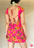 Vestido linho curto rosa girassóis - comprar online