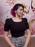 Cropped tricot preto - comprar online