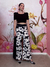 Pantalona Farm Flores Preto e Branca - comprar online