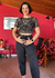 Cropped Rosa Chá – tricô dourado e preto - comprar online