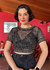 Cropped Rosa Chá – tricô dourado e preto