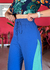 Calça Pantalona Azul e Verde - Diga Xs