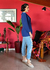 Blazer azul cintilante Vintage - Diga Xs