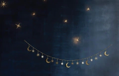 Guirnalda de lunas y estrellas - Flor de Agua