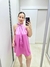 VESTIDO CURTO COM AMARRAÇÃO ROSA - comprar online