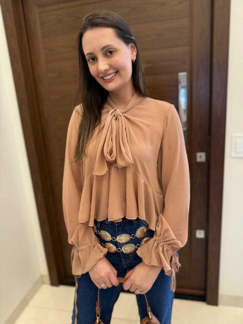 BLUSA BATA MARGO MARROM