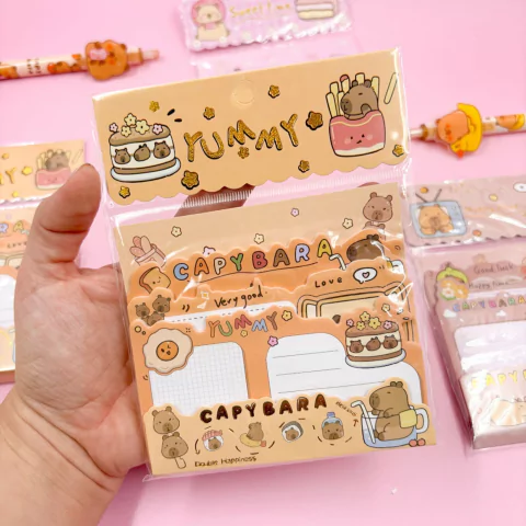 Conjunto 3 Blocos de Notas Adesivas Capivara | Importado