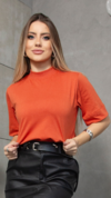 T-Shirt gola alta Terracota
