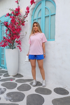 T- Shirt Gola Careca Rosa Bebê na internet