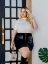 T-Shirt Gola Alta Branca Plus Size