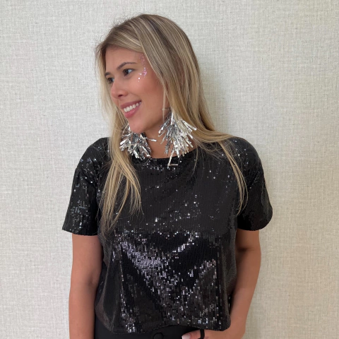Blusa Cropped Paetê