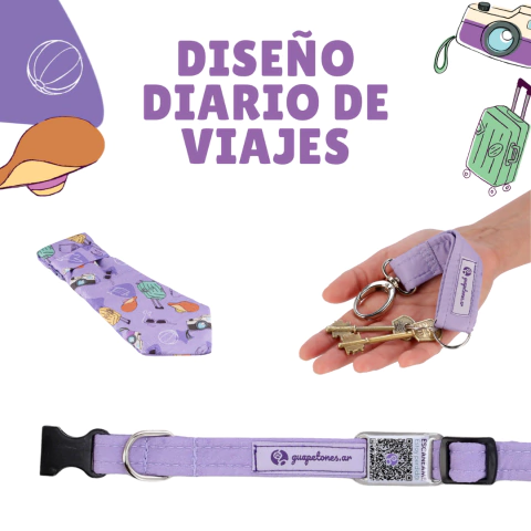 Combo Papa Perruno: Collar con QR de identificación + Corbatin + Llavero - tienda online