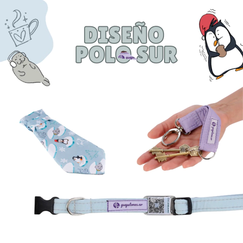 Combo Papa Perruno: Collar con QR de identificación + Corbatin + Llavero - comprar online
