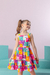 Vestido Infantil Gatinhos Coloridos - Lúdica Moda Infantil | Vestido Infantil | Conjuntos Meninas e Meninos | Roupas de Bebê