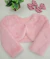 Bolero Casaquinho Infantil Plush Rosa Claro em Manga Longa - loja online