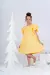 Vestido Infantil Amarelo Liso Manga Babados