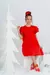 Vestido Infantil Vermelho Liso Manga Babados na internet