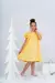 Vestido Infantil Amarelo Liso Manga Babados - comprar online