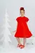 Vestido Infantil Vermelho Liso Manga Babados - Lúdica Moda Infantil | Vestido Infantil | Conjuntos Meninas e Meninos | Roupas de Bebê