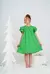 Vestido Infantil Verde Liso Manga Babados