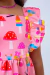 Vestido Infantil Rosa Estampa Lúdica Cogumelo - Vestido Clara - comprar online