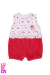 Macacão Curto Bebê Menina Vermelho Estampado - Letut Baby - comprar online