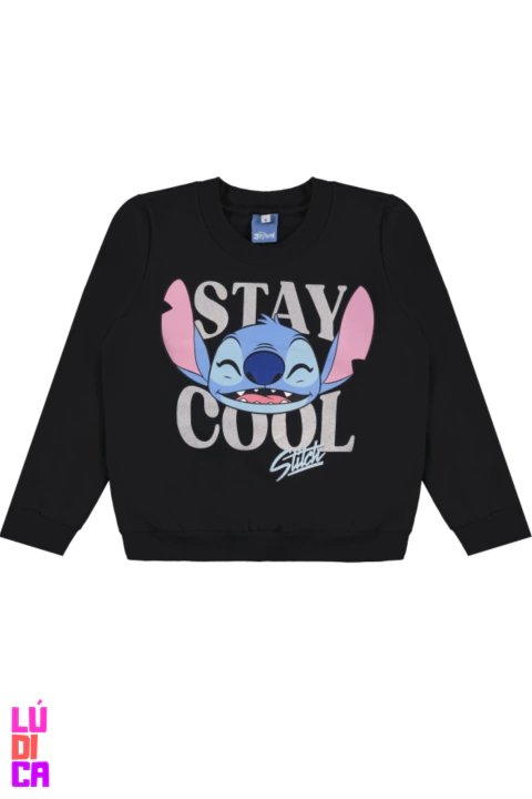 Blusão de Moletom Infantil Meninas Stich