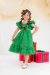 Vestido Infantil Luxuoso Verde Natal