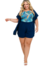 Conjunto Kimono Plus Size Feminino em Tecido cor Marinho.