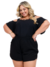 Conjunto Blusa Ciganinha e Short Preto. na internet