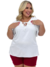 Blusa Plus Size Feminina com Laço cor Branca. - comprar online