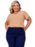 Blusa de Tecido Plus Size Cor bege - comprar online