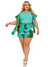 Conjunto Kimono Estampado Plus Size Feminino em Tecido cor Verde. - Tinaplus