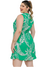 Vestido Plus Size Em Tecido com Cinto Estampado Verde - Tinaplus