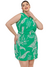 Vestido Plus Size Em Tecido com Cinto Estampado Verde - loja online