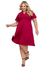Vestido em Malha Plus Size Em Malha Com Tanspasse Vinho. - loja online