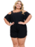 Conjunto Blusa Ciganinha e Short Preto. - loja online