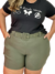 Bermuda Social Plus Size Com Cinto Feminino De Bengaline Zero Transparência - comprar online