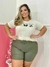 Bermuda Social Plus Size Com Cinto Feminino De Bengaline Zero Transparência na internet
