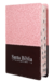 Biblia Reina Valera 1960 Mediana Imitación Piel Duo Tono Rosa y Marrón Con Cierre e Índice