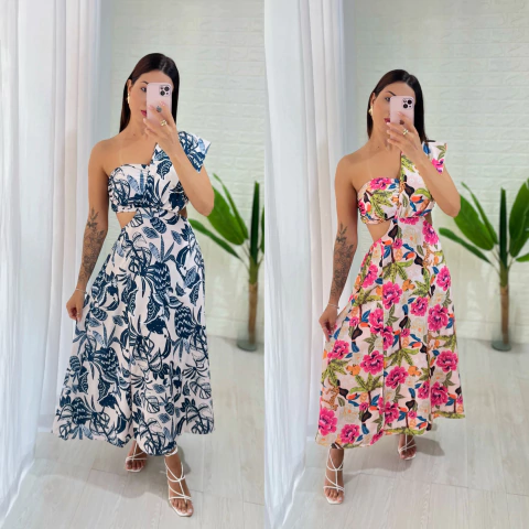 vestido estampa ombro