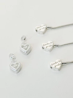 Berloque Coração em Renda Italiana