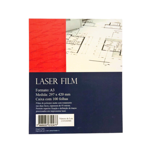 LASER FILM A3 PCT C/ 100 FLS - comprar online