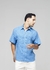 Camisa Plissada Viscose Azul - loja online