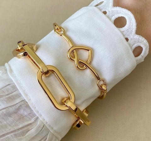 Pulseira Elos Retangular Grosso