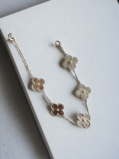 Pulseira Trevo Ródio Branco