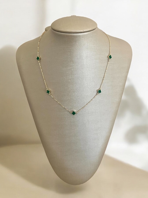 Colar Mini Trevo Verde